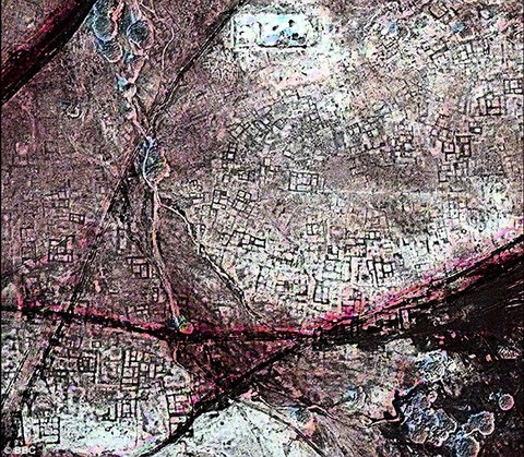 A satellite image of an area of Tanis that shows the city to be littered with underground tombs.jpg